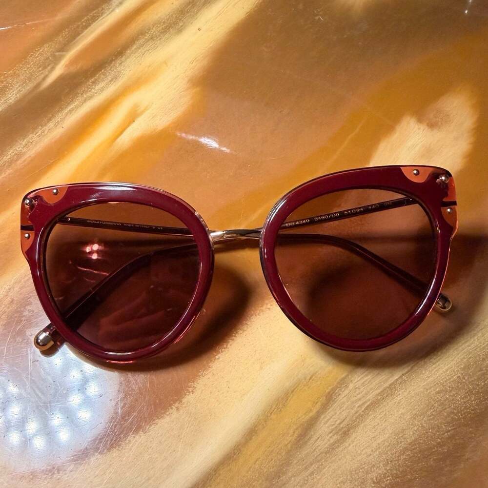Dolce and Gabbana D&G Cateye Red Pink Lense sunglasses with beautiful accents